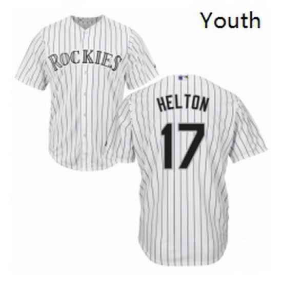 Youth Majestic Colorado Rockies 17 Todd Helton Replica White Home Cool Base MLB Jersey